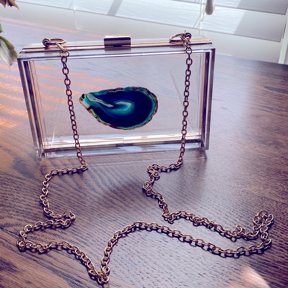 Acrylic crossbody/convertible clutch